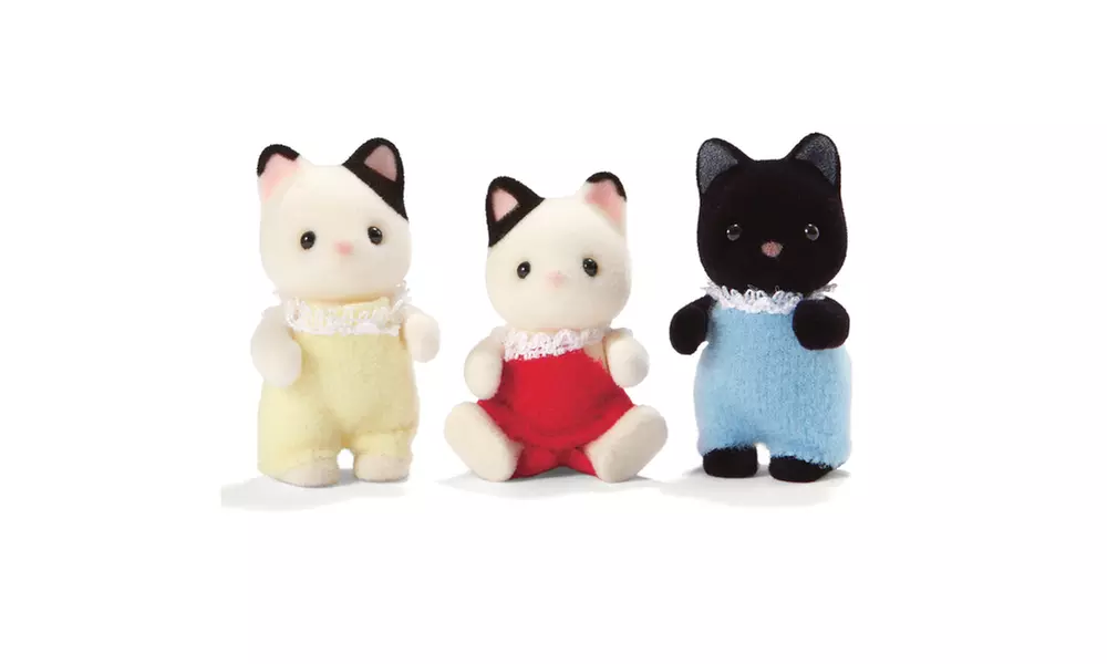 Calico Critters of Cloverleaf Corners - Tuxedo Cat Triplets - Primary Image