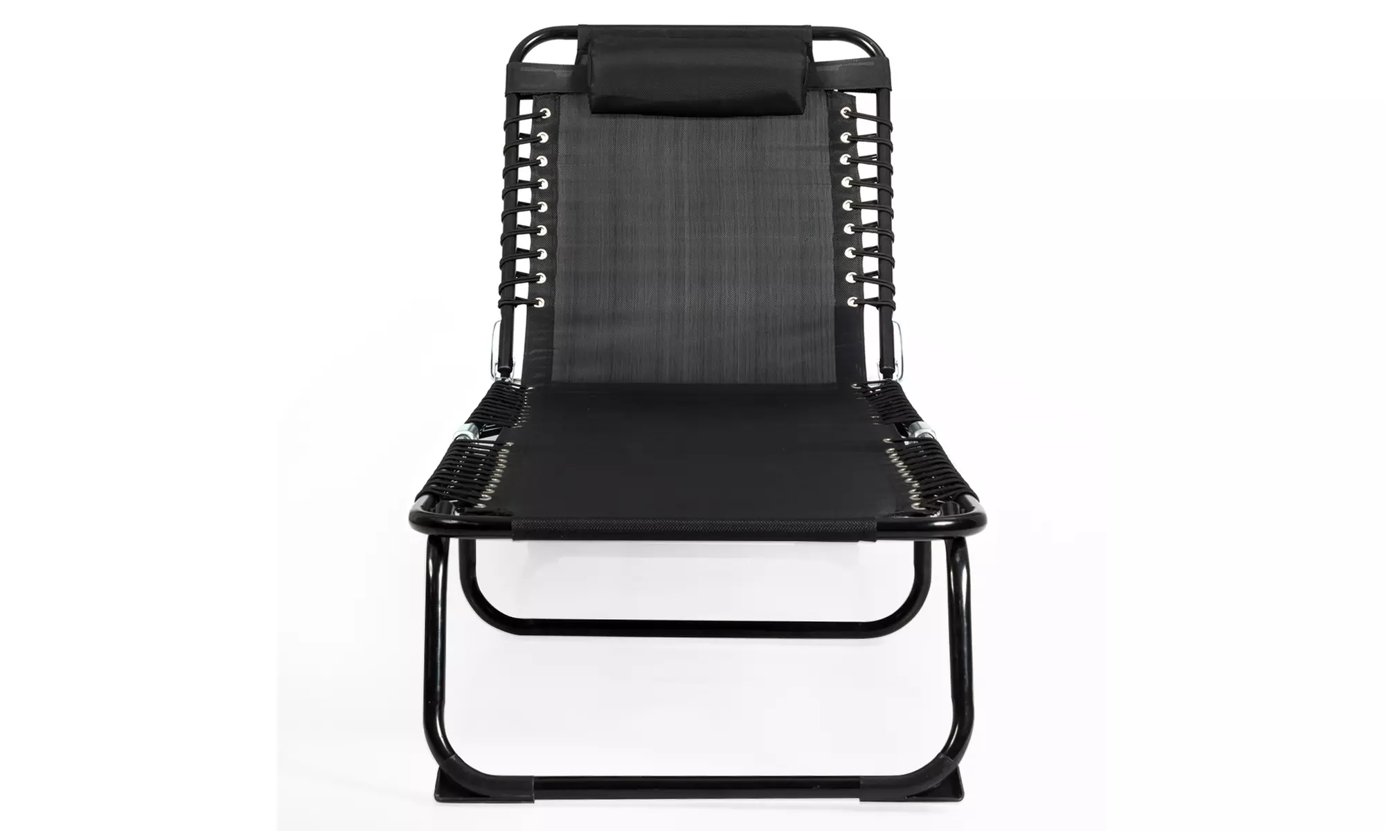 Foldable Lounge Chaise Adjustable Patio Camping Cot w/ Pillow Beach Pool 2 color