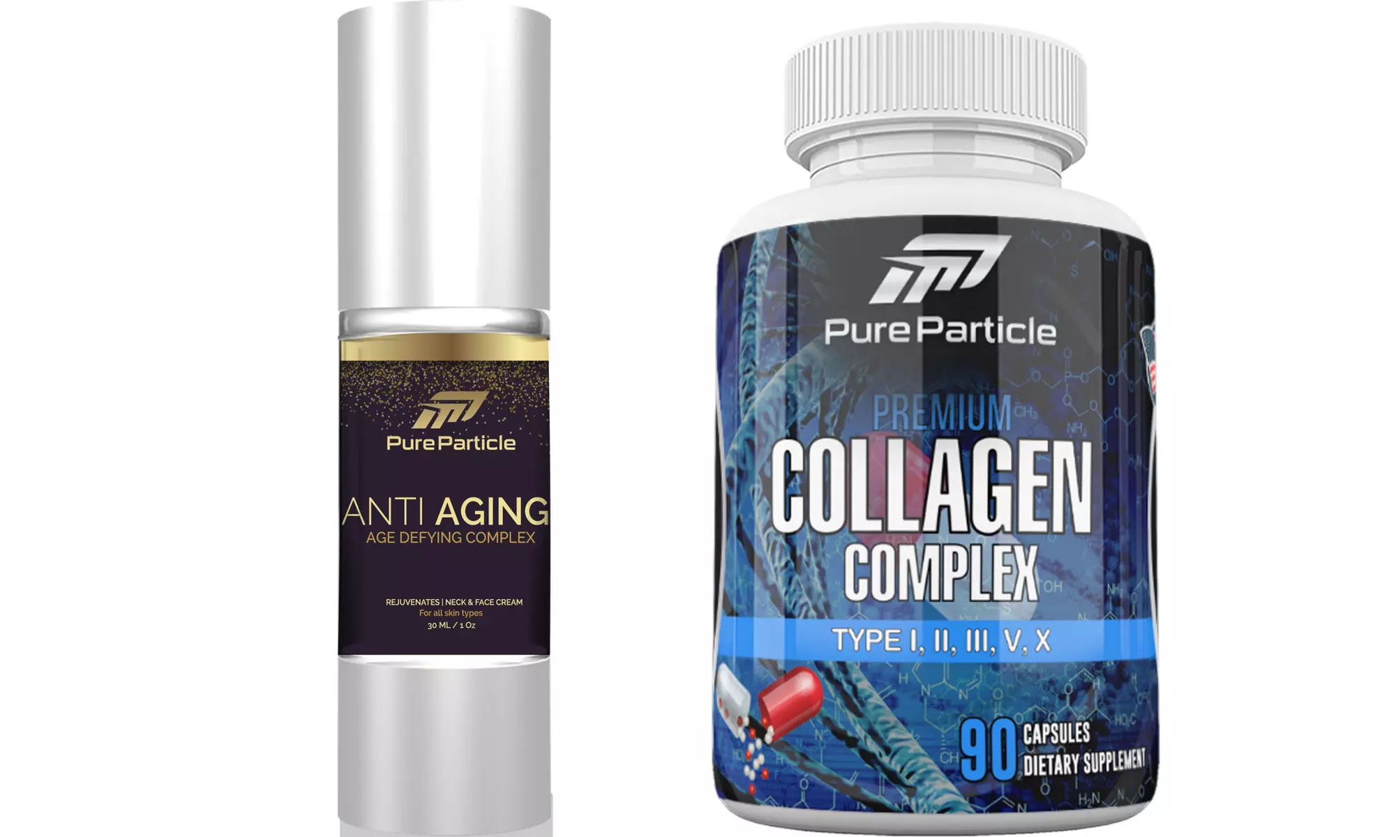 Anti Aging Skin Care Cream for Face and Neck, Collagen Peptides Supplement Pills - Second Medium