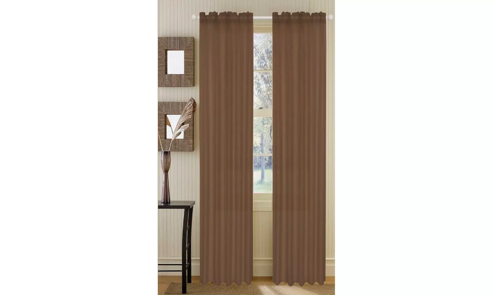 Dayton Collection: Sheer Rod Pocket Curtain Panels (2-Pack)