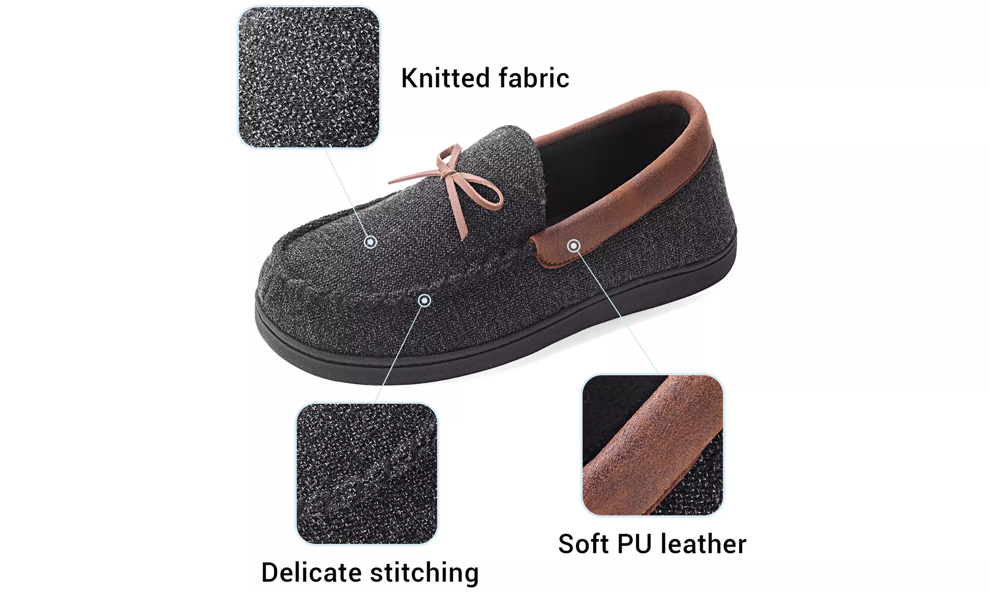 VONMAY Men's Moccasin Slippers Cozy Shoes Memory Foam Indoor Outdoor