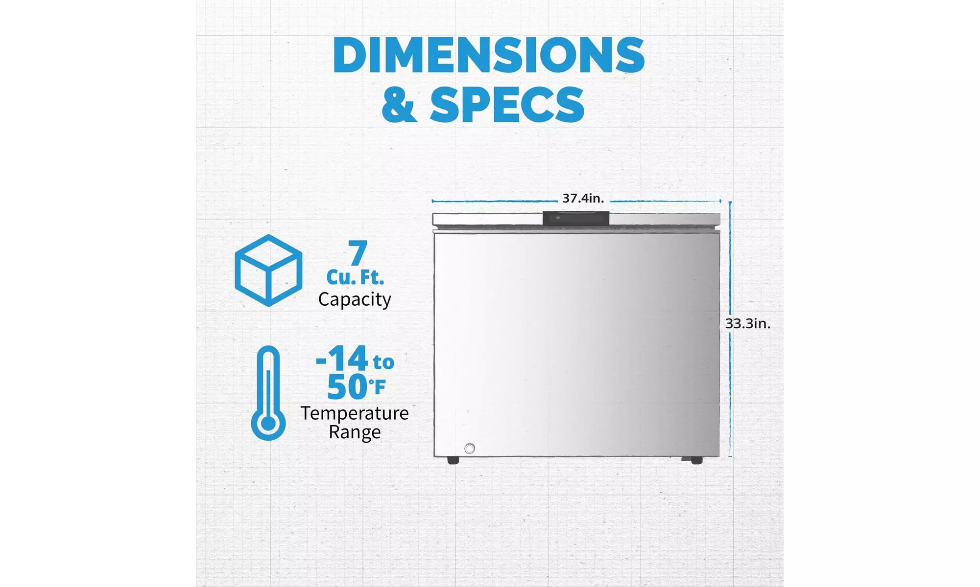 Newair 7 Cu. Ft. Compact Chest Freezer, Digital Temperature Control