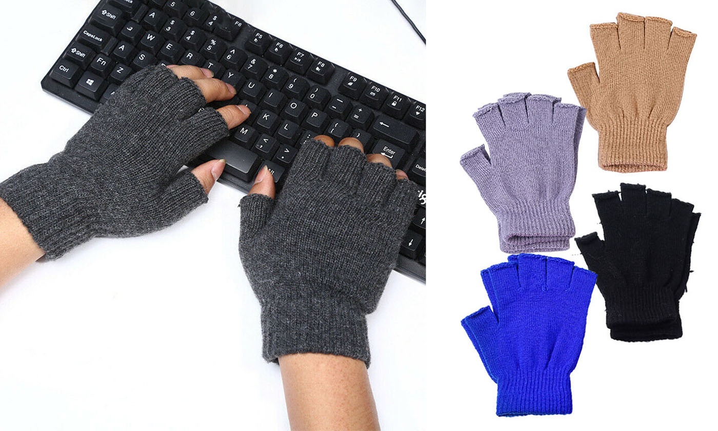Winter Warm Keep Magic Fingerless Half Finger Knitted Gloves Mittens