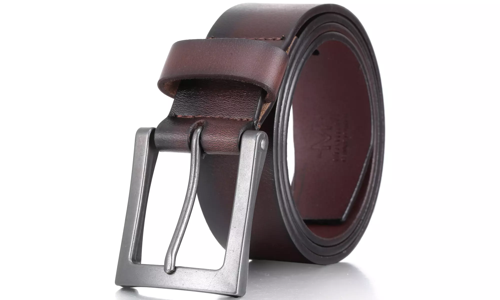 Mio Marino Men's Genuine Leather Belt, Classic Jean Style, 1.5" Width