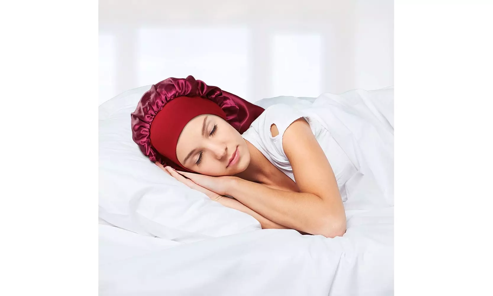 Extra Large Satin Sleep Cap for Long Hair,Long Dreadlock Night Sleep Bonnet - Second Medium
