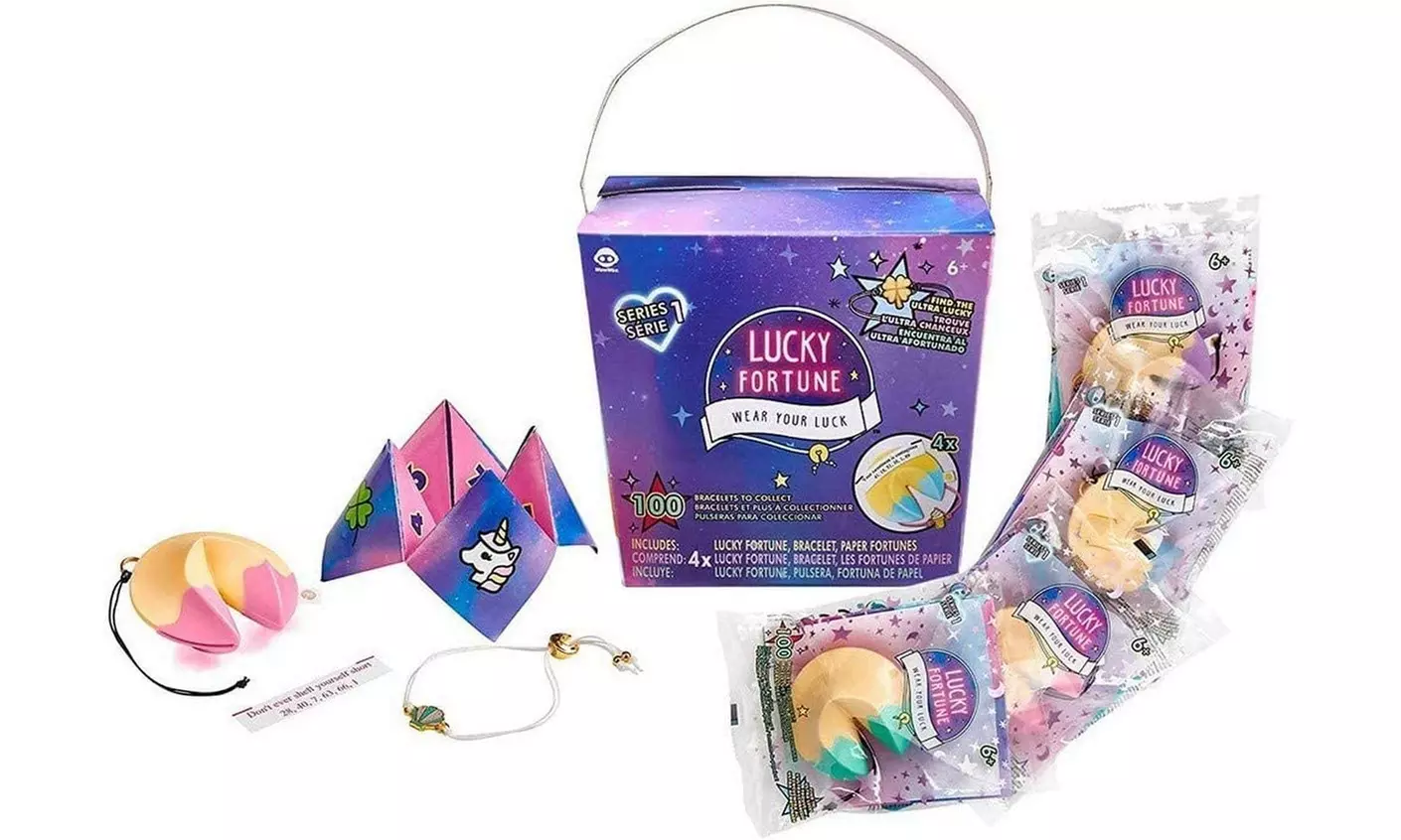 WowWee Lucky Fortune Blind Collectible Bracelets - 4 Pack Take-Out Box, Series 1 - Primary Image