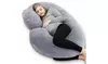 Pregnancy Body Pillow with Velour Cover,C Shaped Full Body Pillow