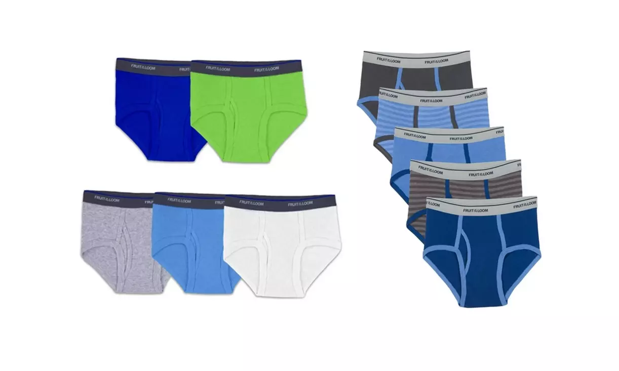 12 Pack Fruit of the Loom Boy's Assorted Briefs or Boxer Briefs Mystery Deal