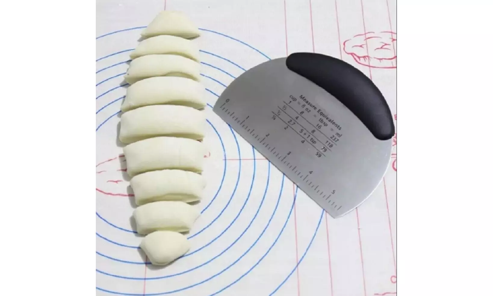 Dough Cake Stainless Steel Kitchen Pizza Flour Tool Cutter Gadget Scraper US - Second Medium