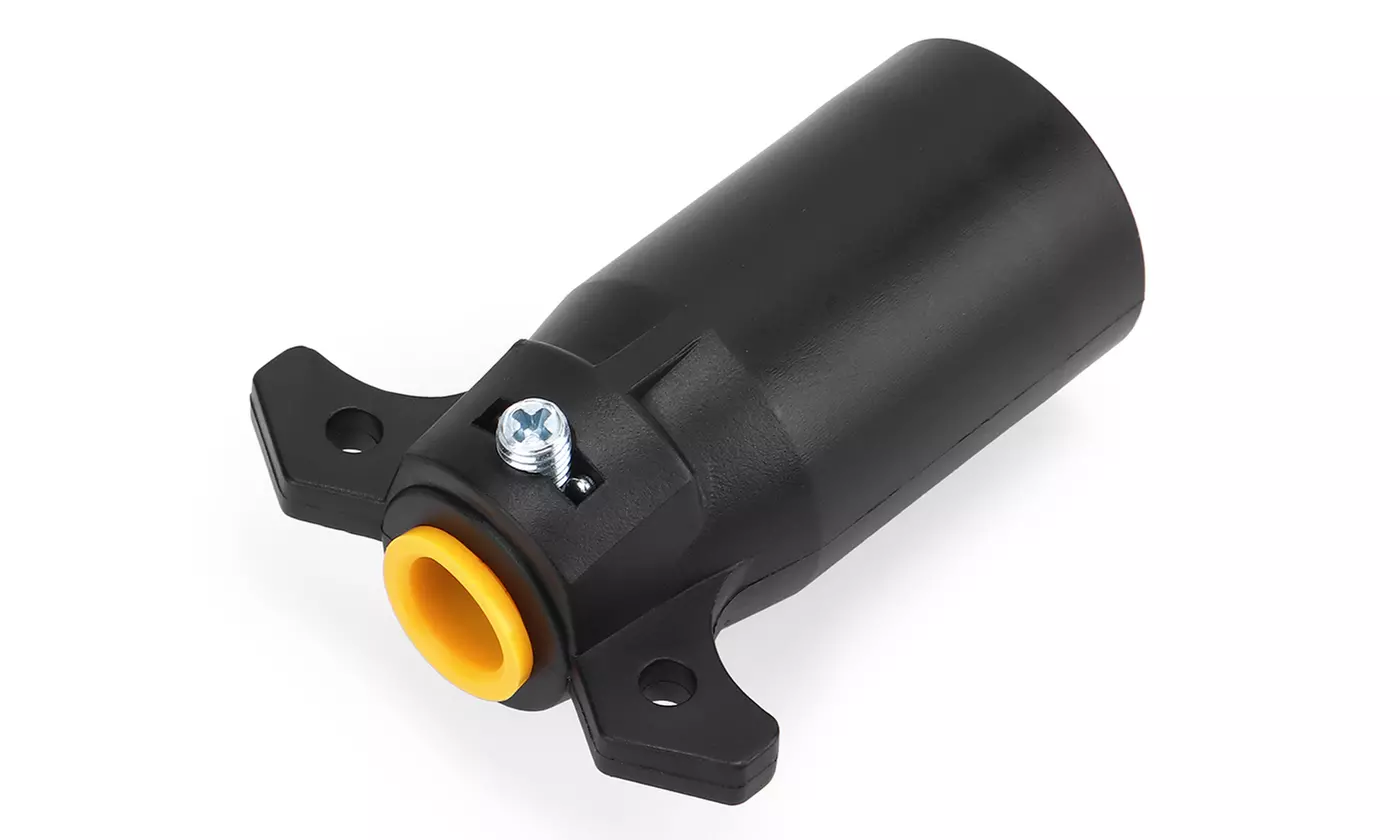 7 Way Round RV Blade Connector Trailer Light Adapter 7-Pin Plug Wiring Harness - Primary Image