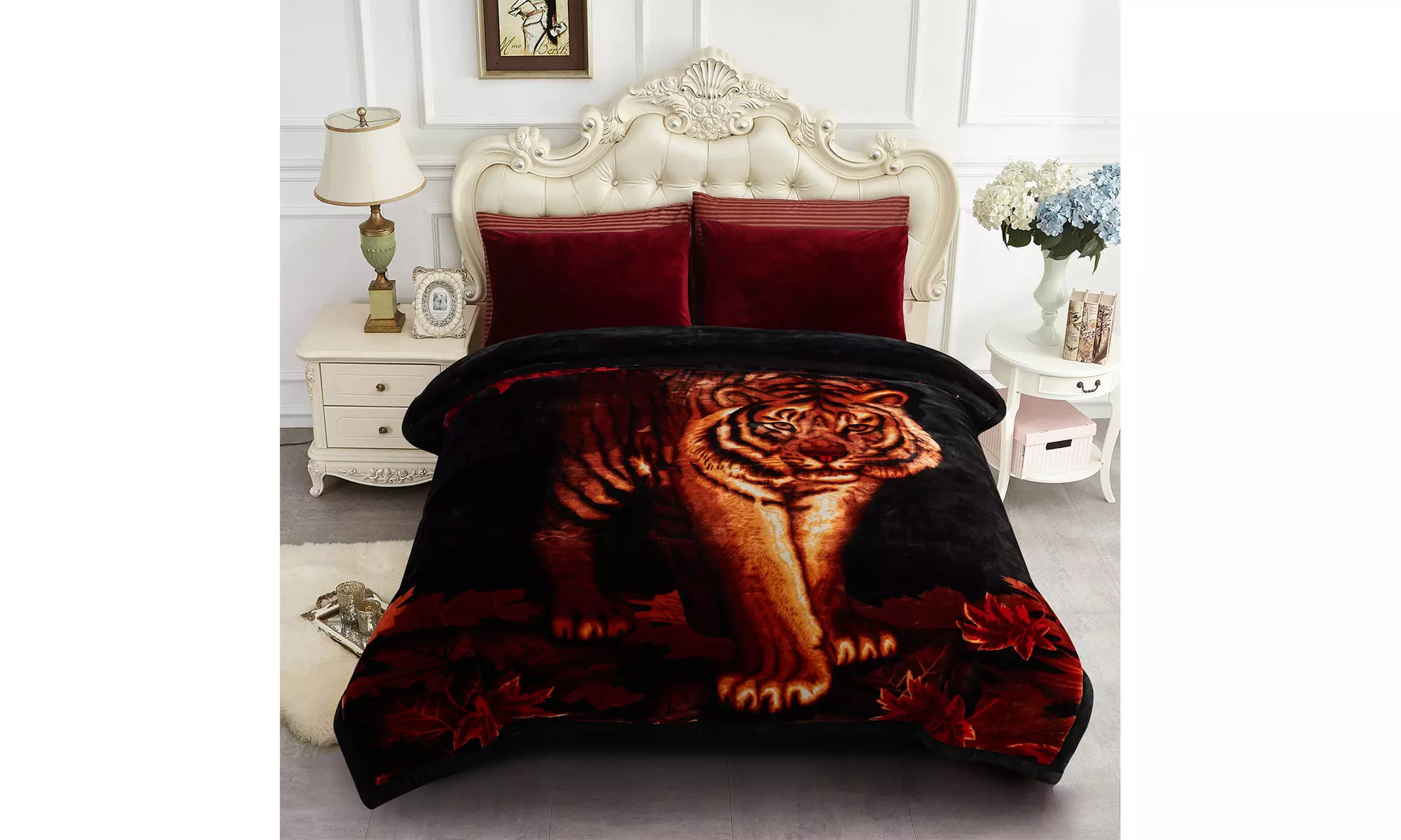 JML Heavy Fleece Blanket,2 Ply Printed Bed Blanket For King Size,85"x93",10Lb