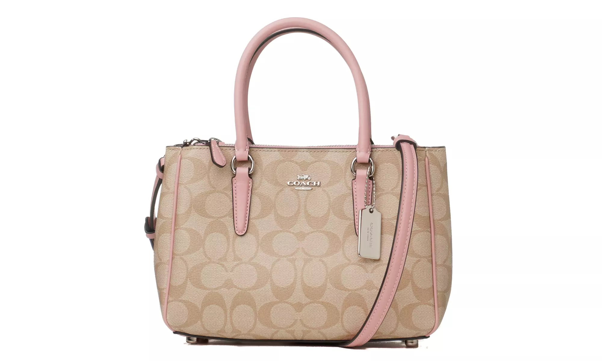 Coach Women's Signature Mini Surrey Satchel, Light Khaki Carnation, F67027-SVOSA - Primary Image