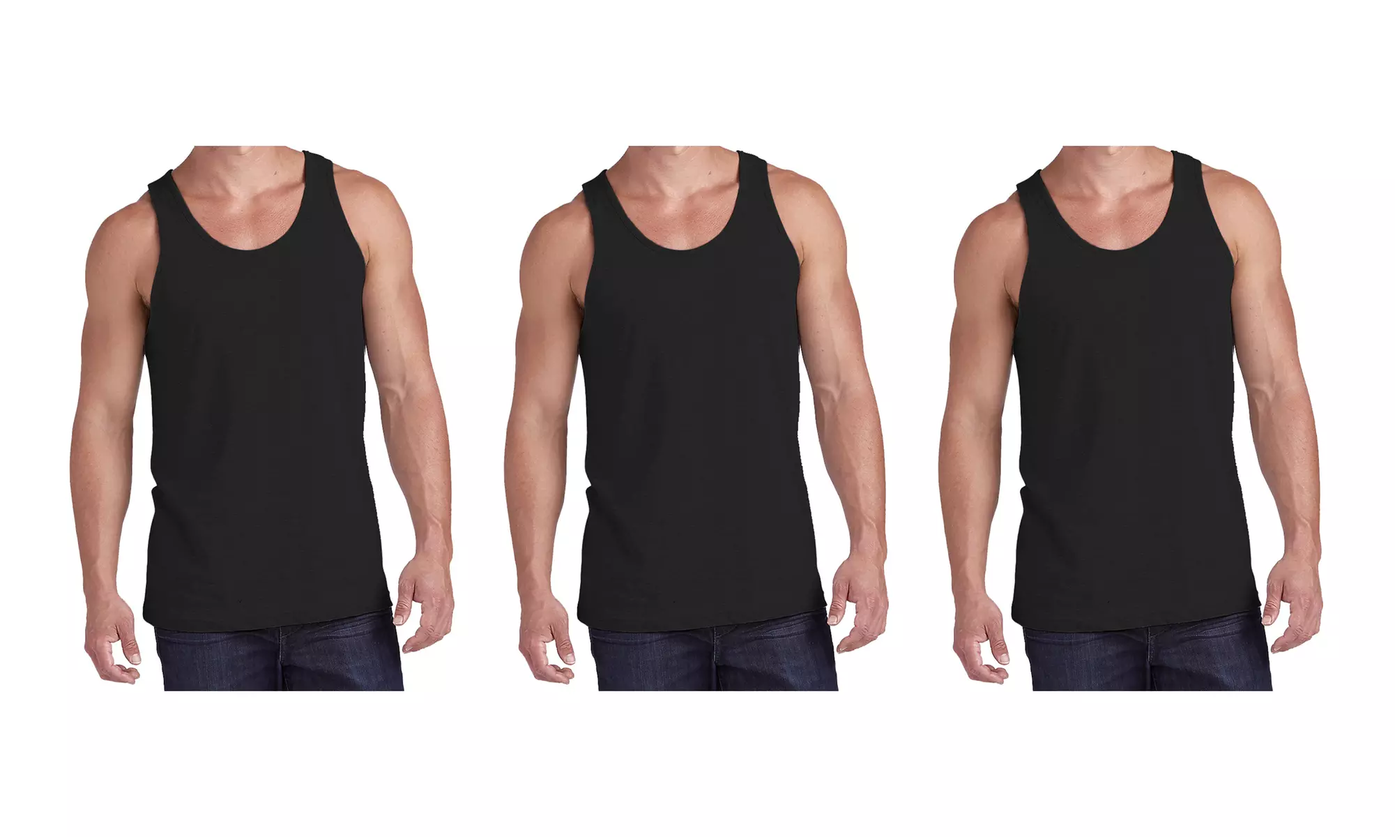 Men's 100% Cotton Tank Top (3-Pack) - Primary Image