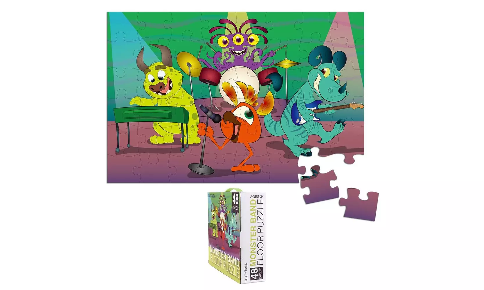 48-Piece Giant Floor Puzzle Monster Band Jumbo Jigsaw Puzzles Gift for Kids 3  - Primary Image