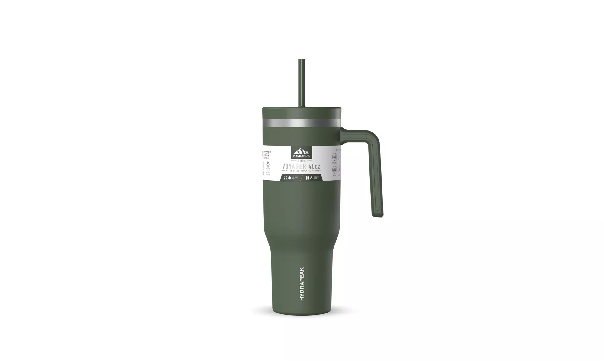 Hydrapeak Voyager 40oz Stainless Steel Tumbler with Handle and Straw - Primary Image