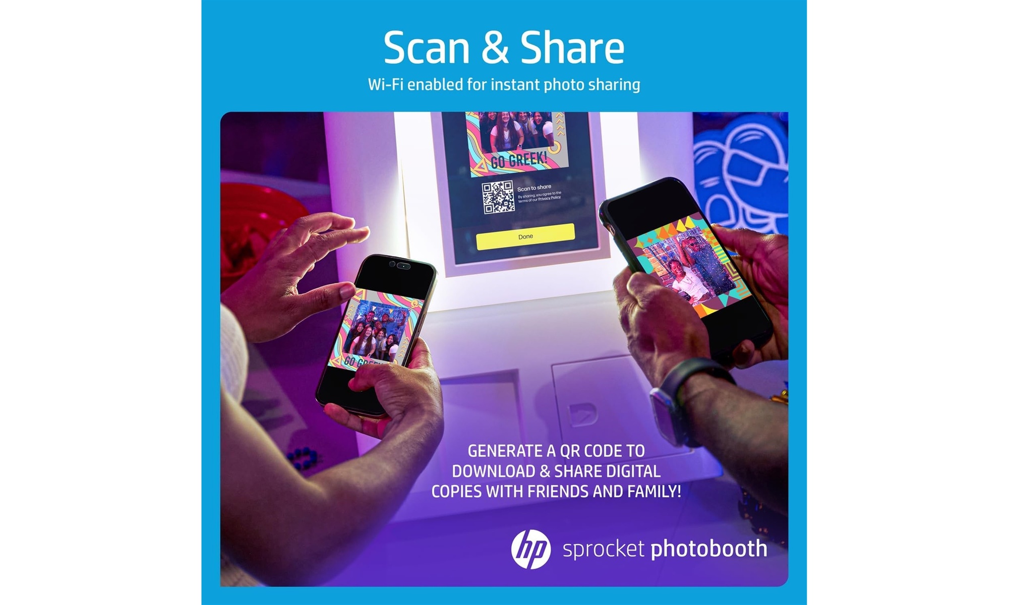 HP Sprocket Photobooth 3x4 Photo Printer with Zink Paper and Carrying Case