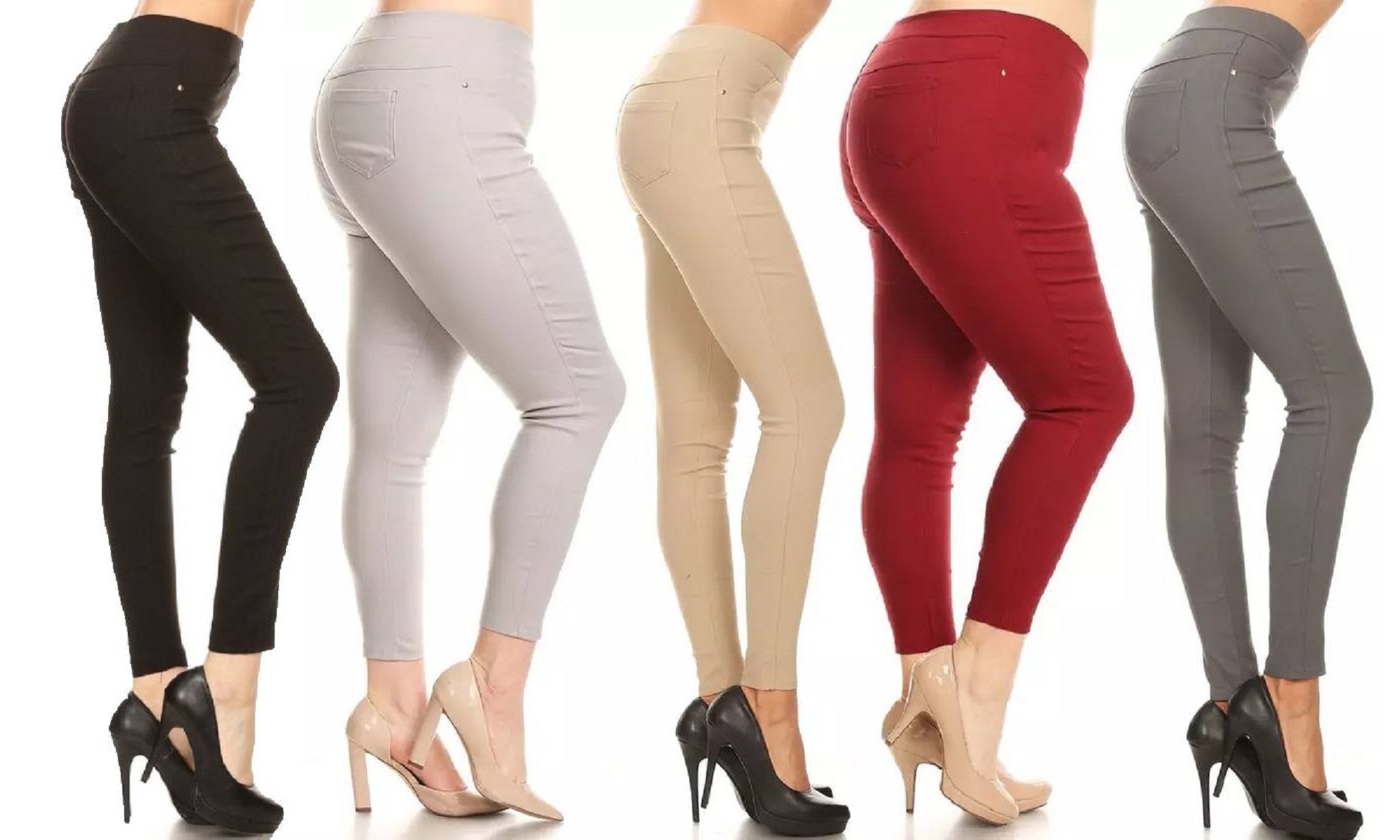 JVINI Women's High Waist Jegging Pull-On Stretch Skinny Pant With Plus 