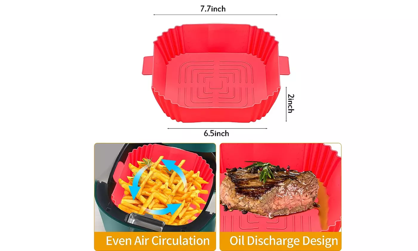 Multifunctional Silicone Air Fryer Pot Reusable Liners Basket Bowl Accessories
