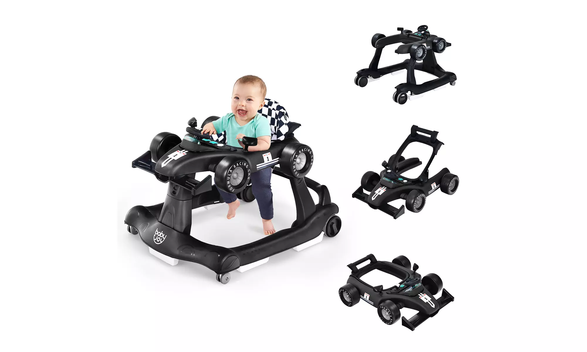 4-in-1 Baby Walker Foldable Activity Push Walker Adjustable - Primary Image