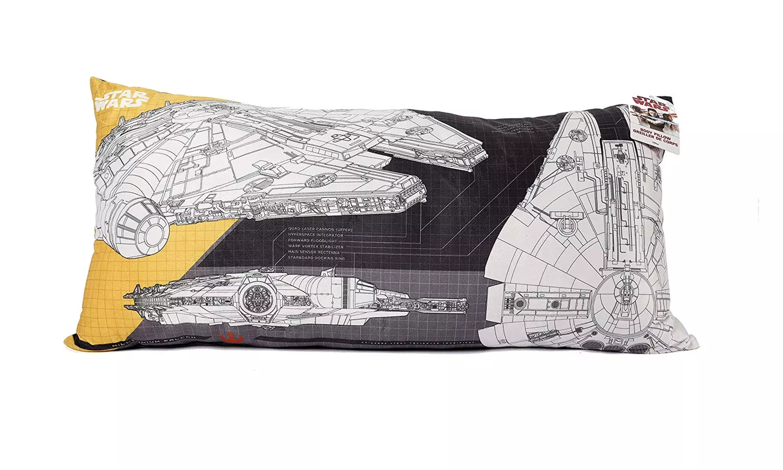 Wars Star 94460 Millennium Falcon Ultra Soft Body Pillow - 18" x 36" - Primary Image