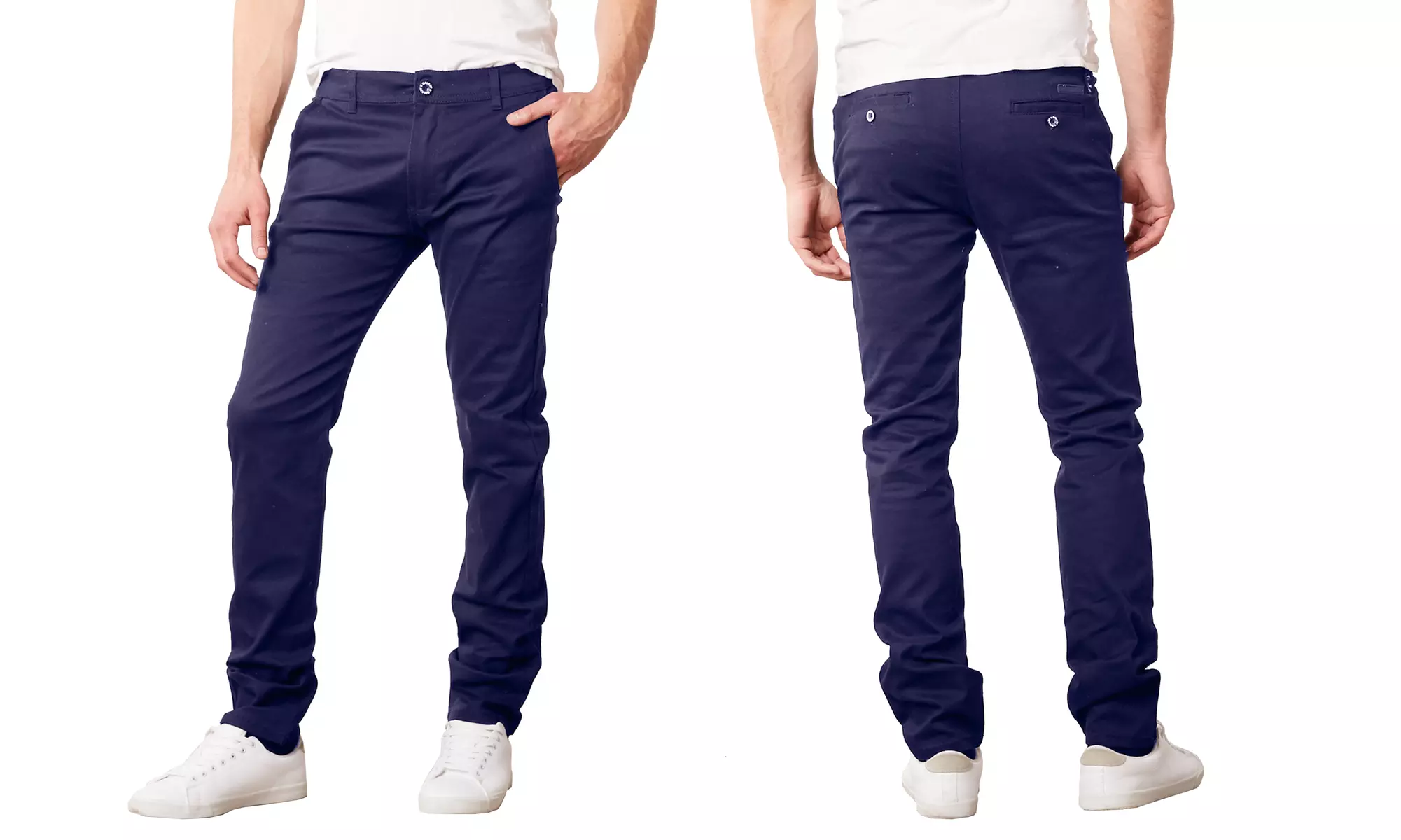 Men's Cotton Stretch Slim-Fit Classic Chinos (Sizes, 30-42)