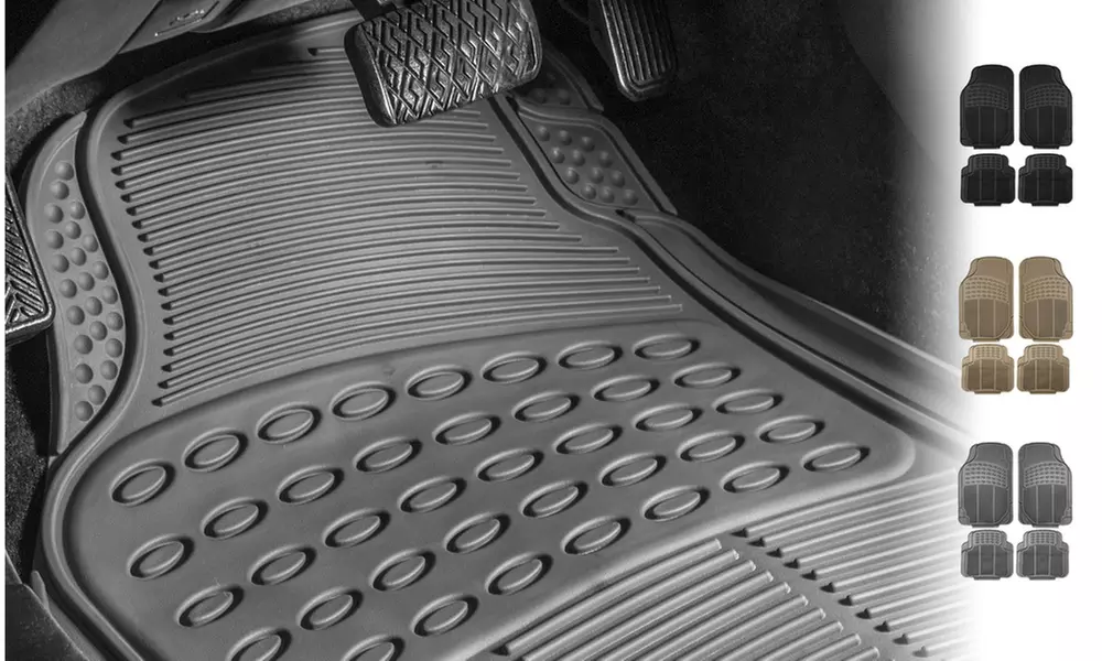 Heavy Duty Trimmable Rubber Car Floor Mats - Full Set F11305-G - Primary Image
