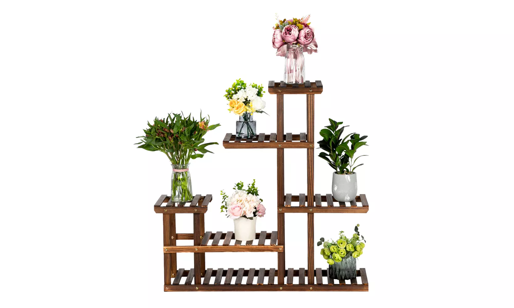 Wooden Plant Display Multi Tier Flower Shelves  - Primary Image