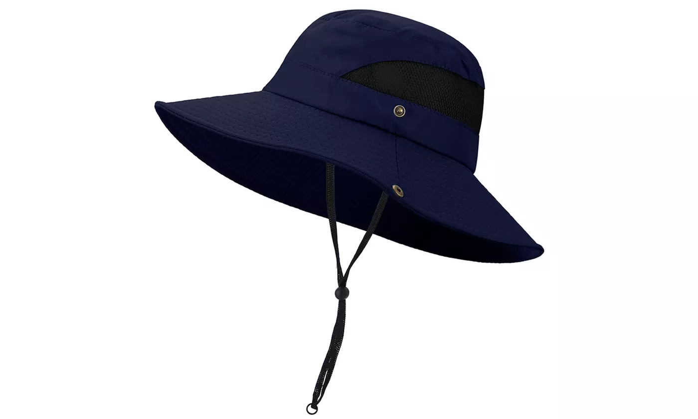 Mens Sun Hat Bucket Fishing Hiking Cap Wide Brim UV Protection Hat