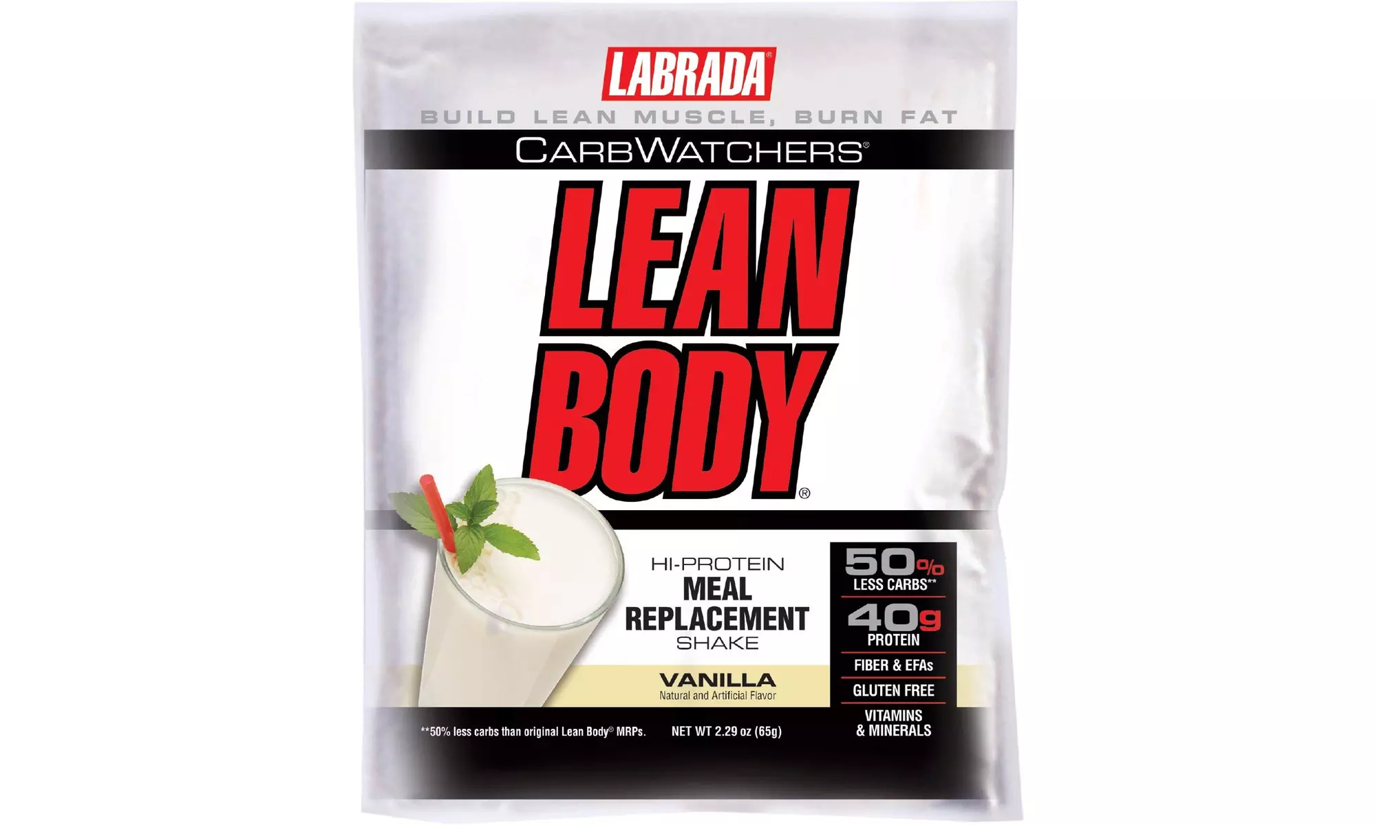 Labrada Carb Watchers Lean Body Vanilla Ice Cream 2.29oz, pack of 42 - Primary Image