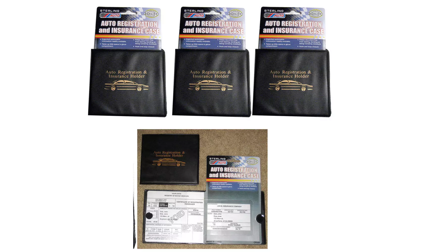 Car Insurance, Registration, and Document Holders (3-Pack) - Primary Image