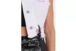 Lavender Purple Raw Denim Shark Bite Hem Crop Jean Vest - Second Medium