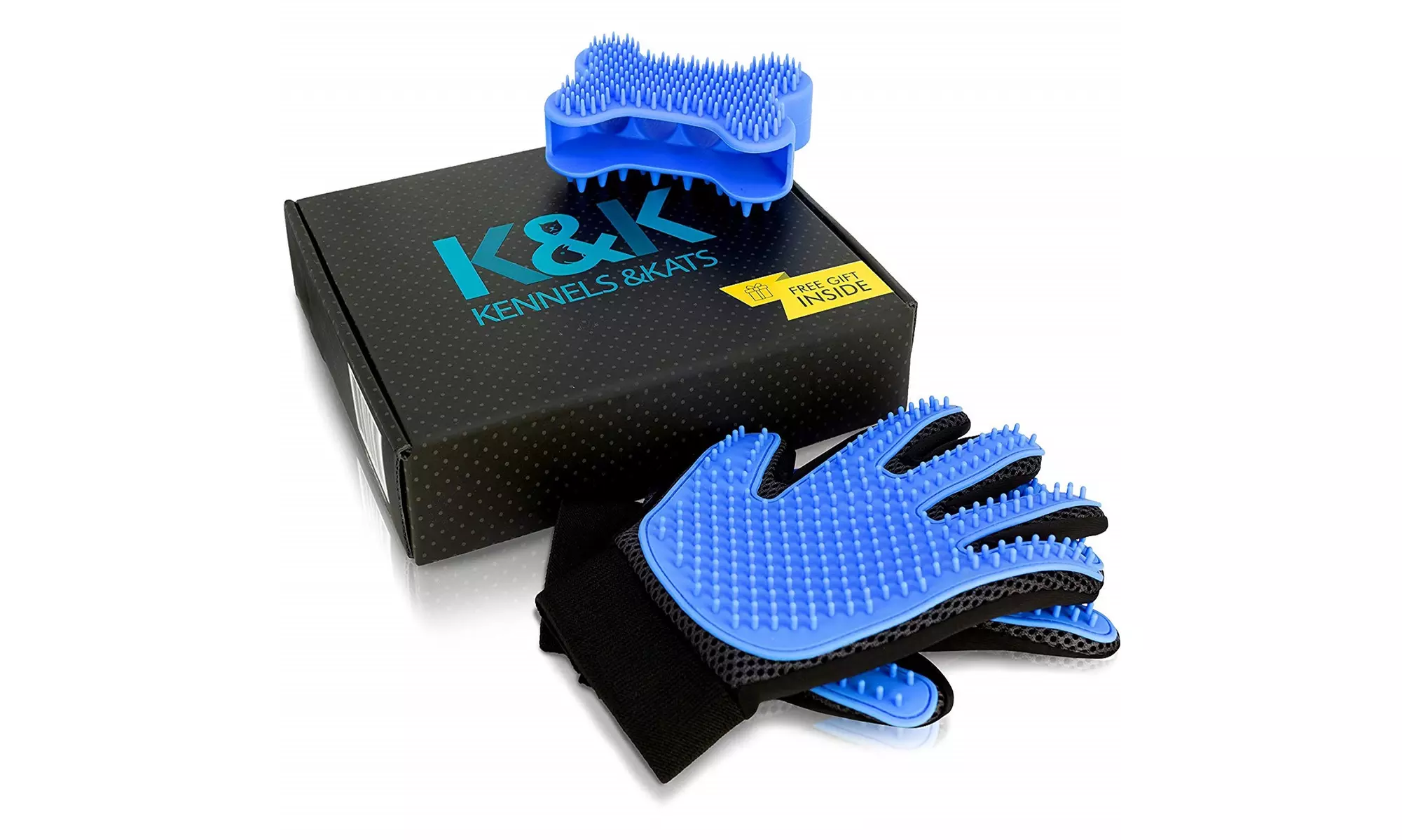 K&K Pet Grooming Glove Gift Set. Deshedding Glove for Easy - Second Medium