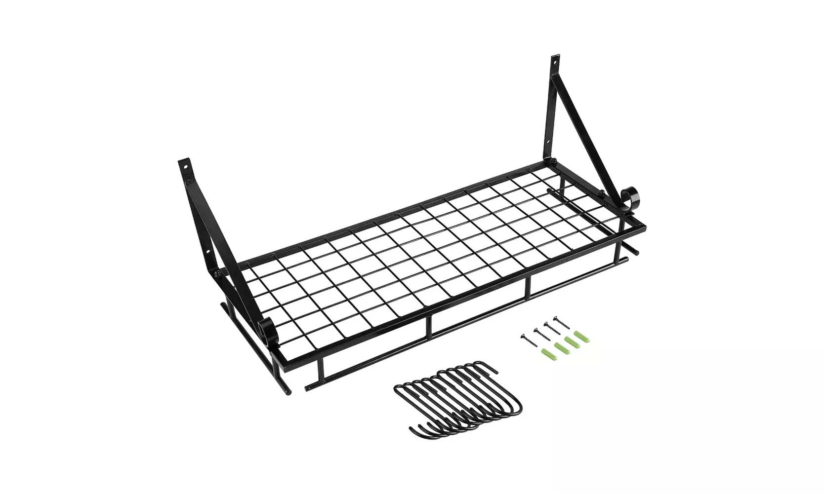 Hanging Pan Pot Rack Wall Mounted Holder Kitchen Storage with Hooks - Second Medium