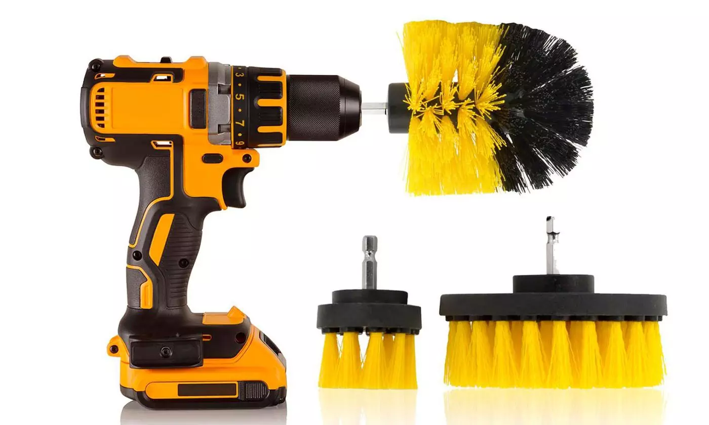Drill Brush Attachment Set - Power Scrubber Brush Cleaning Kit - All Purpose - Primary Image