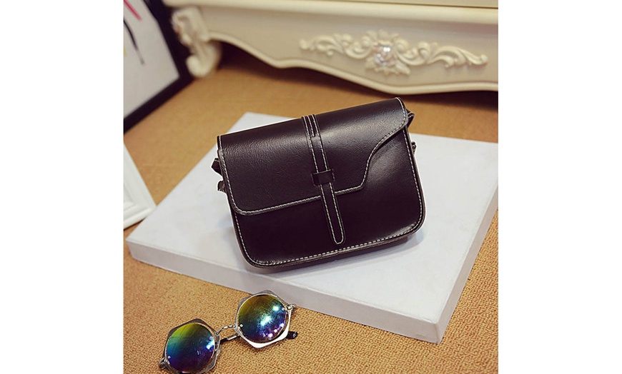Image 3: Women Girl Shoulder Bag Faux Leather Satchel Crossbody Tote Handbag