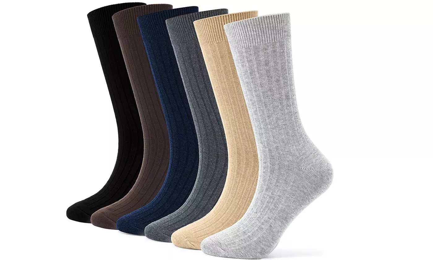 Mens Warm Soft Cotton Full Cushion Crew Socks (5 Pairs)