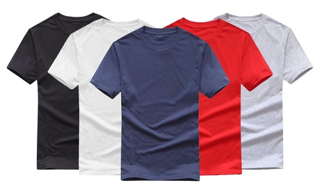 Men'sPremium Soft Cotton Blend Crew Neck Undershirts (Sizes M-2XL) L Navy Single Undershirts