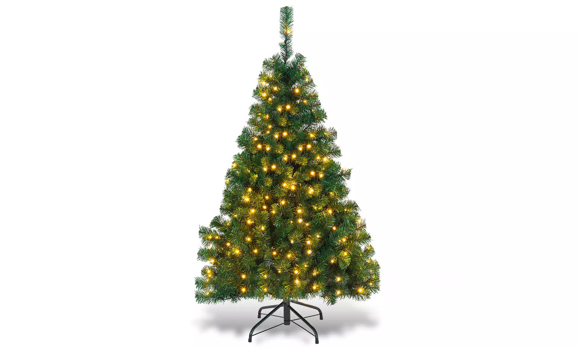 Costway 4.5Ft PVC Pre-lit Artificial Christmas Tree Hinged w/ LED Ligh - Primary Image