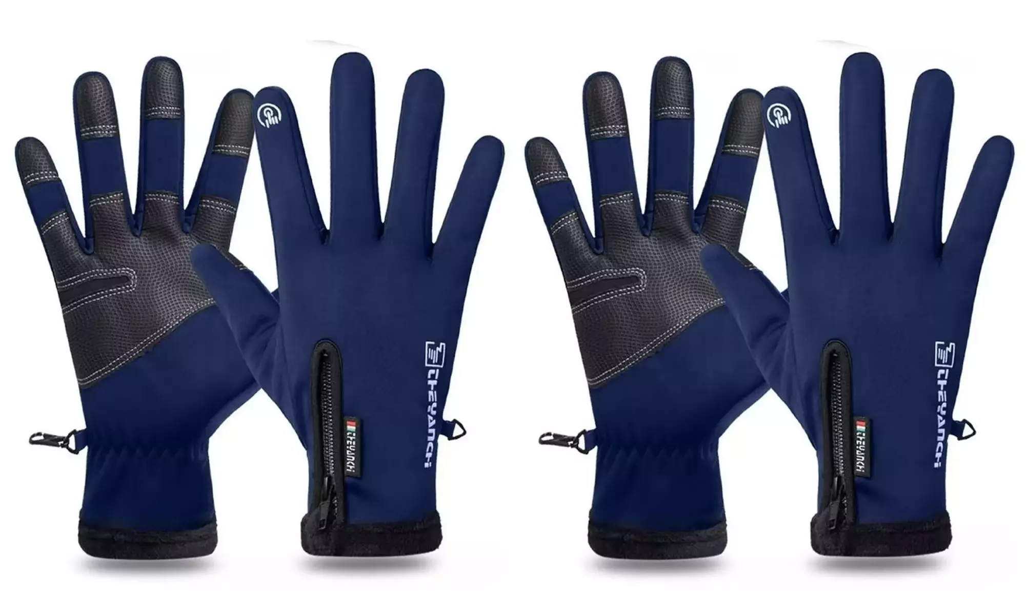 2 Pack Mens Winter Warm Gloves Waterproof Touch Screen Gloves for Outdoor
