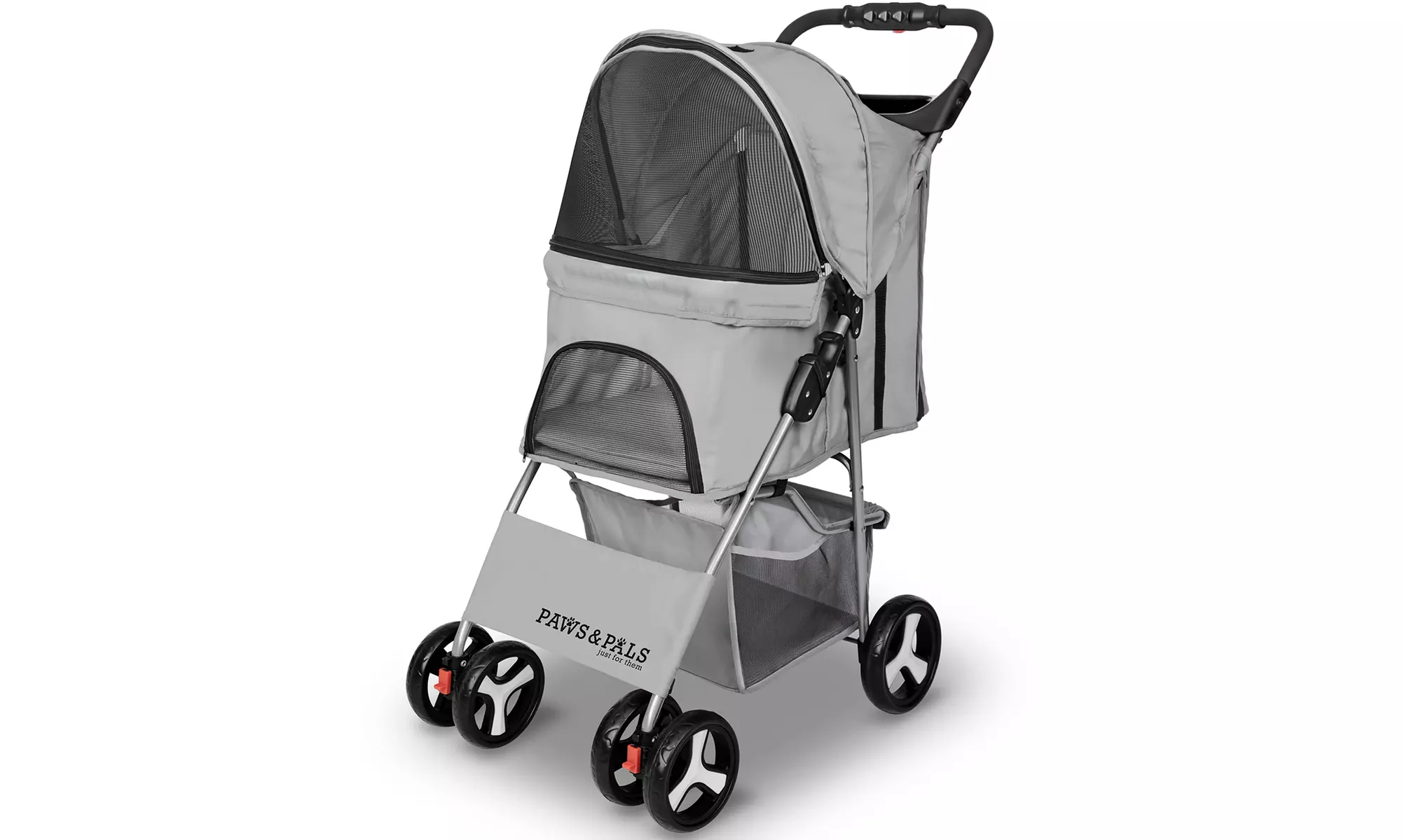 4 Wheeler Pet Stroller-  City Walk N Stride for Dogs and Cats by Paws & Pals - Primary Image