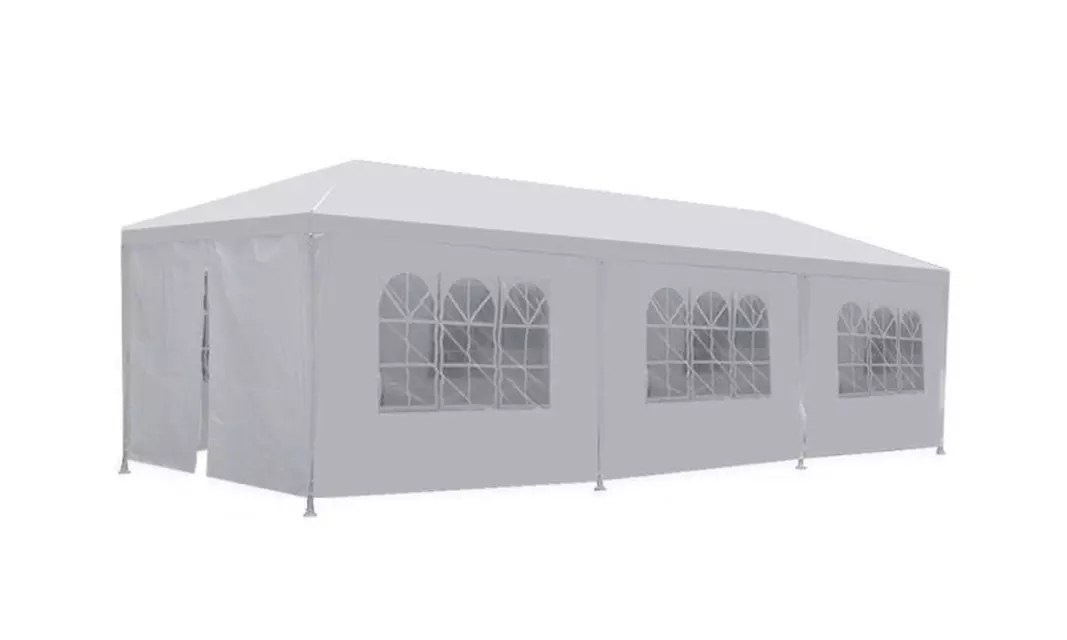 White Outdoor Gazebo Canopy Tent - Primary Image