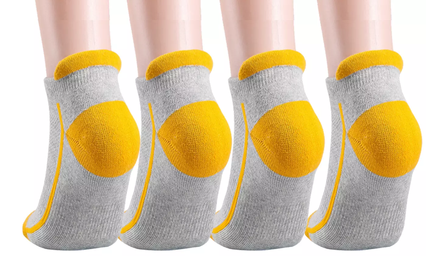 4 Pairs Mens Athletic Low Cut Ankle Tab Socks Mesh Cushioned Breathable Running