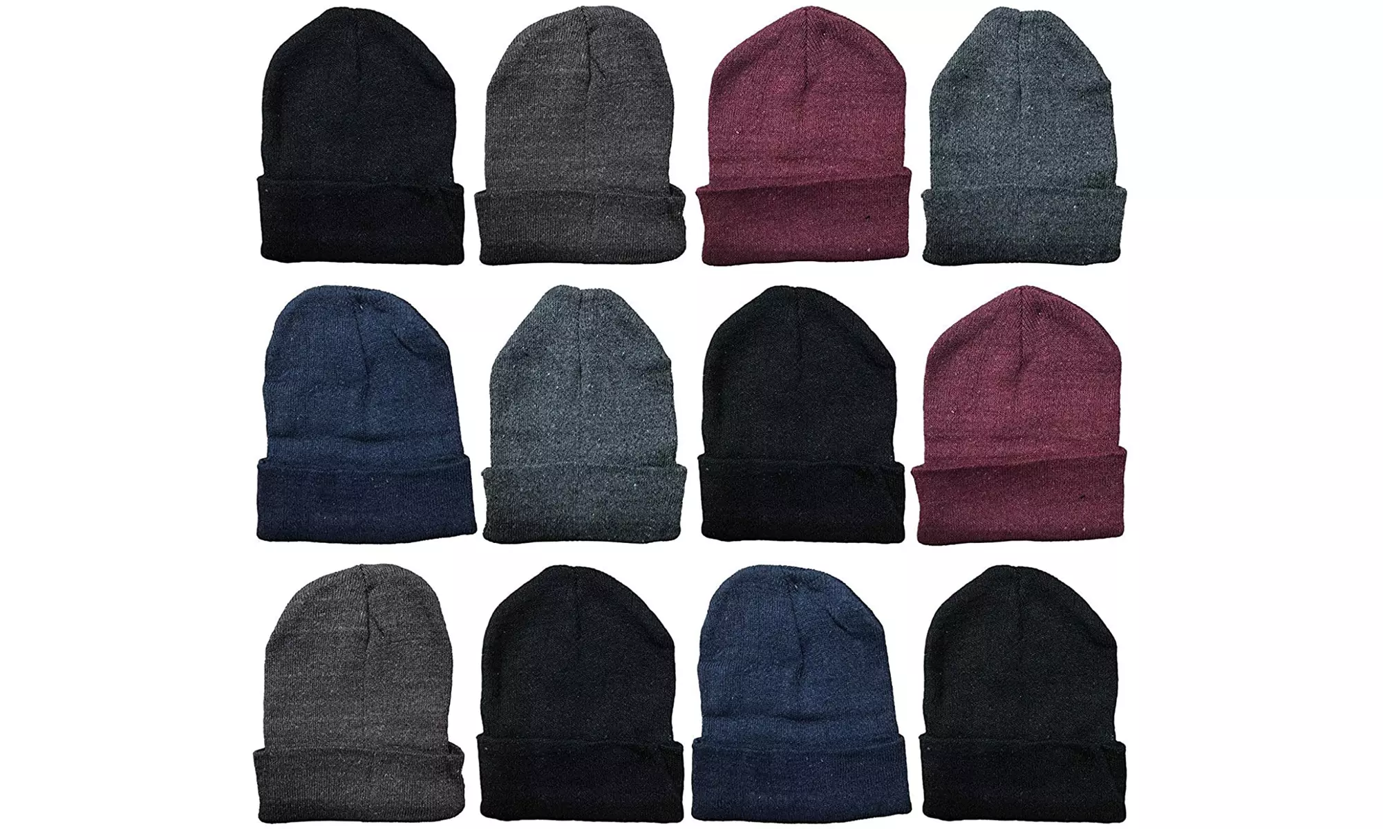 12 Pairs of Yacht & Smith Winter Beanie Hats, Mens Womens