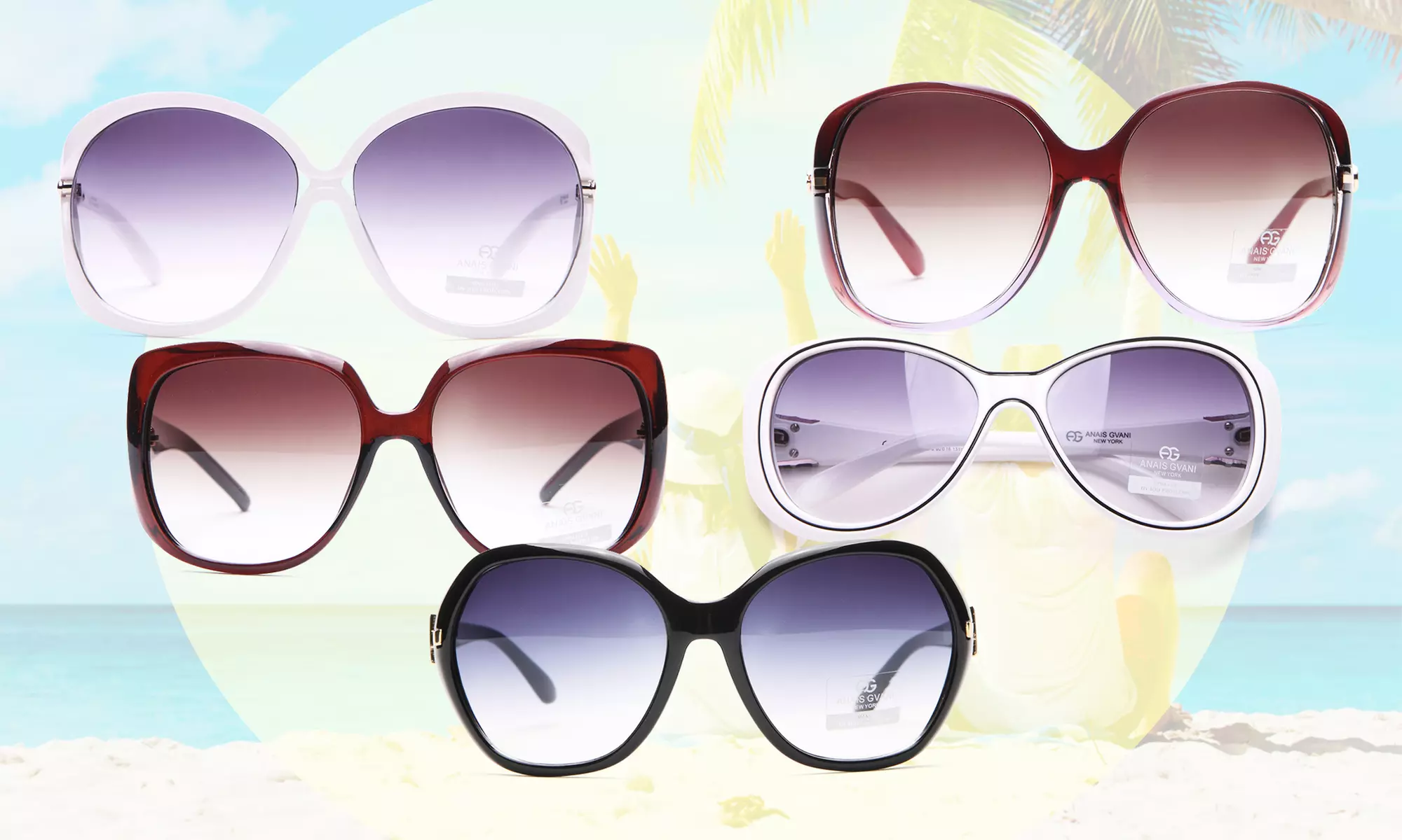 MMK collection By Anais Gvani Classic Round Frame Sunglasses 100% UV protection - Primary Image