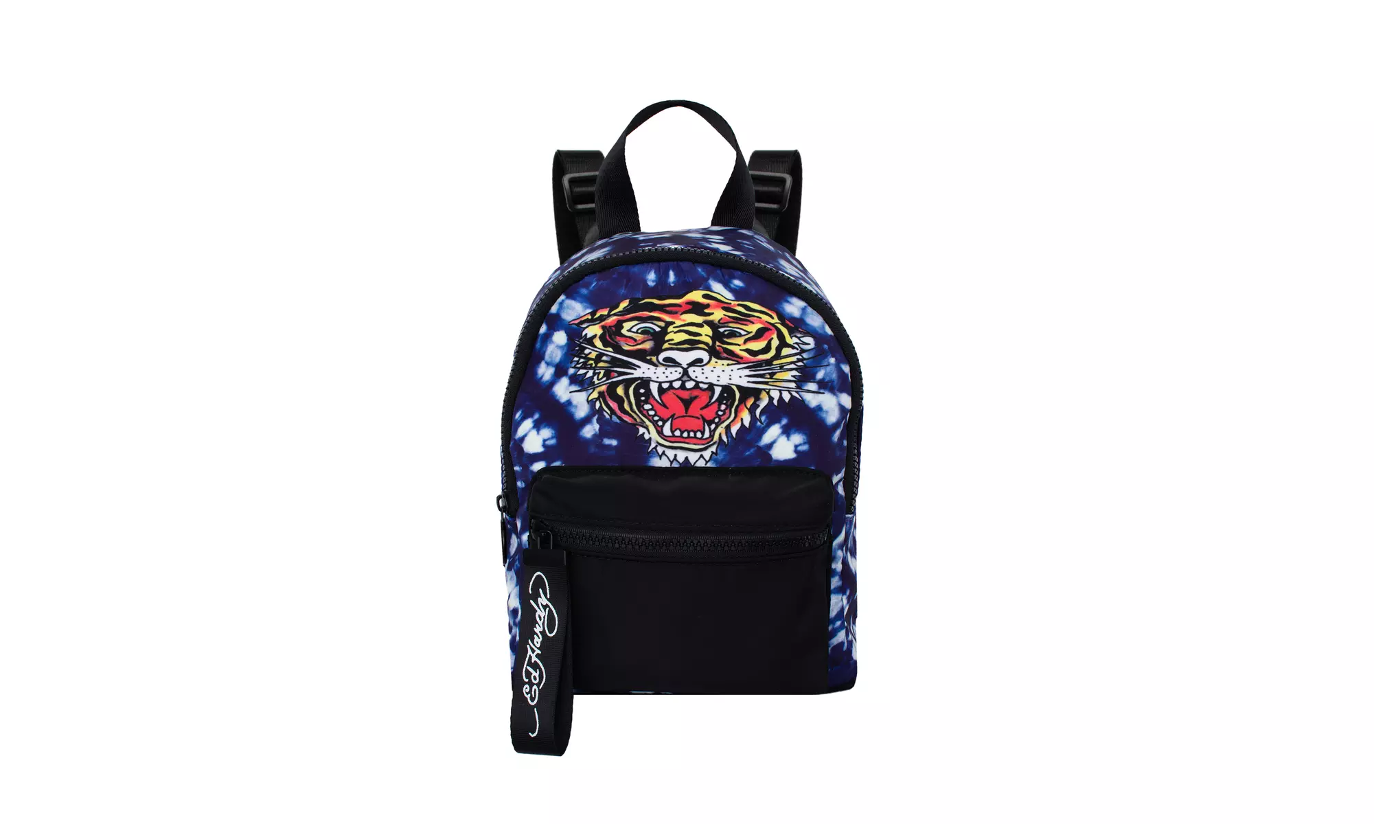 Ed Hardy Blue Nylon Backpack Tiger On Tye Dye - Primary Image