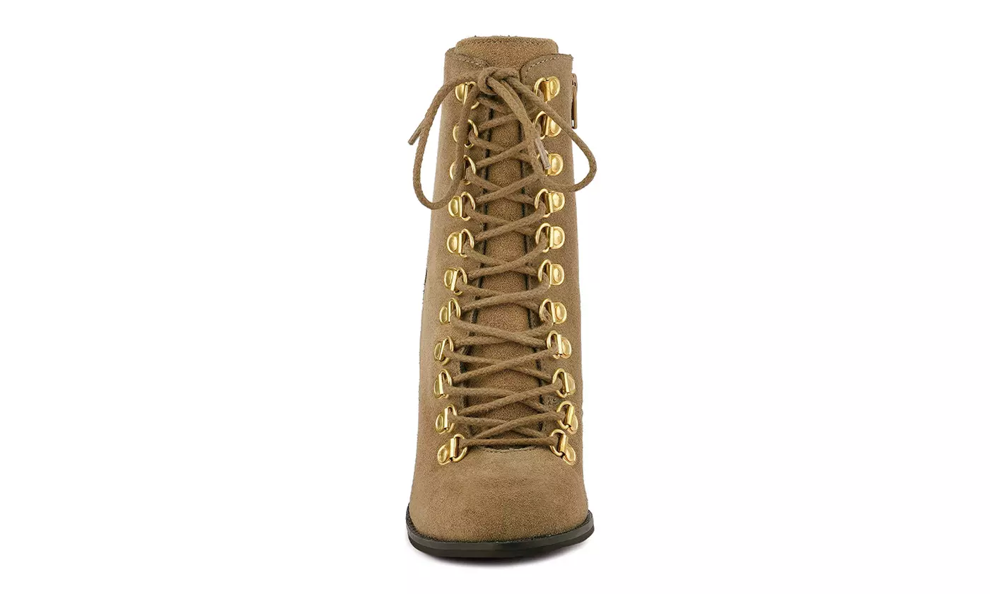 Rag & Co Goose-Feather Antique High Heeled Ankle Boot