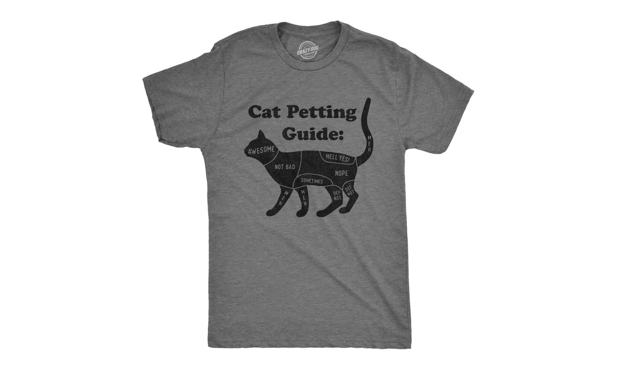 Mens Cat Petting Guide Tshirt Funny Pet Kitty Lover Crazy Cat Lady Novelty Tee - Primary Image