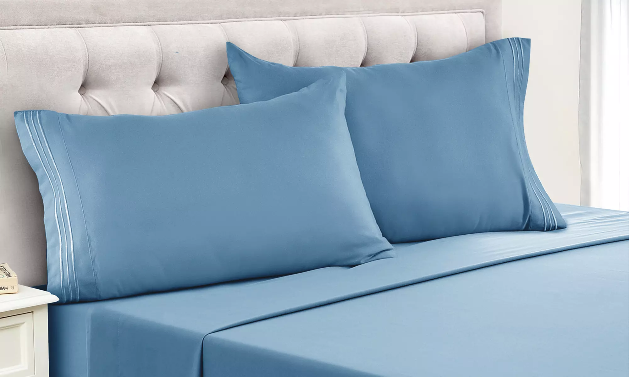 Lux Decor 6pc Premium Soft Microfiber Bed Sheet Set with Pillowcases