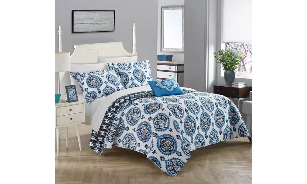 3 or 2 Piece Bohemian Reversible Quilt Cover Set 100% Cotton - Primary Image