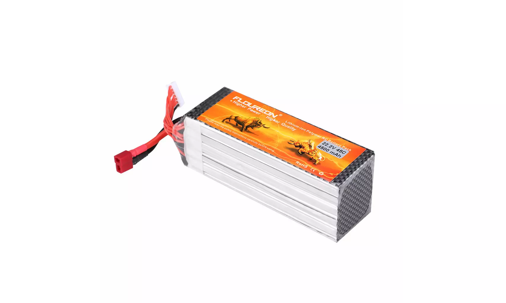 2 X Floureon 6S 22.2V 4500mAh 45C with T Plug LiPo Battery Pack for RC Evader BX - Second Medium
